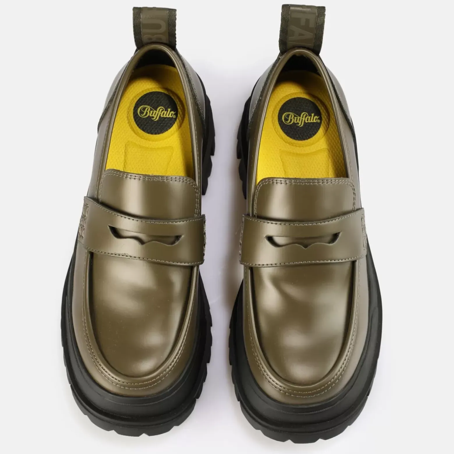 Cheap BUFFALO Aspha Loafer Chaussures Basses Vegan Kaki Beige