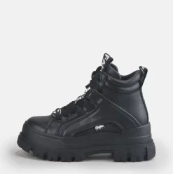 Outlet BUFFALO Aspha Nc Mid Bottines Plates Veganes Noir