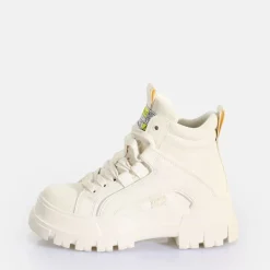 Shop BUFFALO Aspha Nc Mid Laceup Bottines Vegan Offwhite Blanc Casse