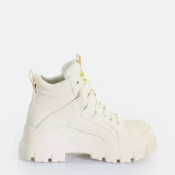 Shop BUFFALO Aspha Nc Mid Laceup Bottines Vegan Offwhite Blanc Casse
