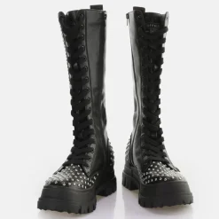 Store BUFFALO Aspha On Pin Laceup Hi Bottes Vegan Noir