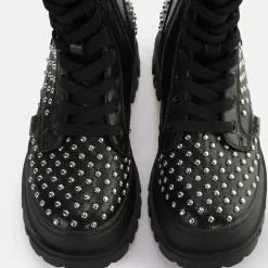 Store BUFFALO Aspha On Pin Laceup Hi Bottes Vegan Noir