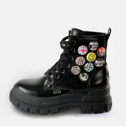 Discount BUFFALO Aspha Rld Buttons Bottines Veganes Noir