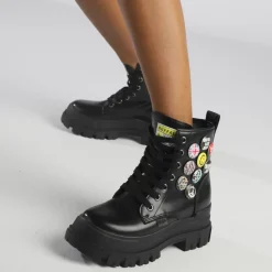 Discount BUFFALO Aspha Rld Buttons Bottines Veganes Noir