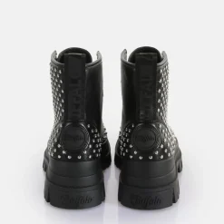 Store BUFFALO Aspha Rld Pin Laceup Mid Bottines Vegan Noir
