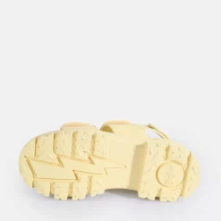 Hot BUFFALO Aspha Snd Sandales A Plateforme Veganes Croco Vanille Vanilla