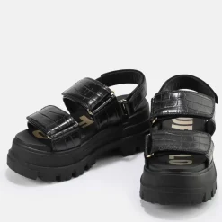 Clearance BUFFALO Aspha Snd Sandales Plateforme Veganes Noir