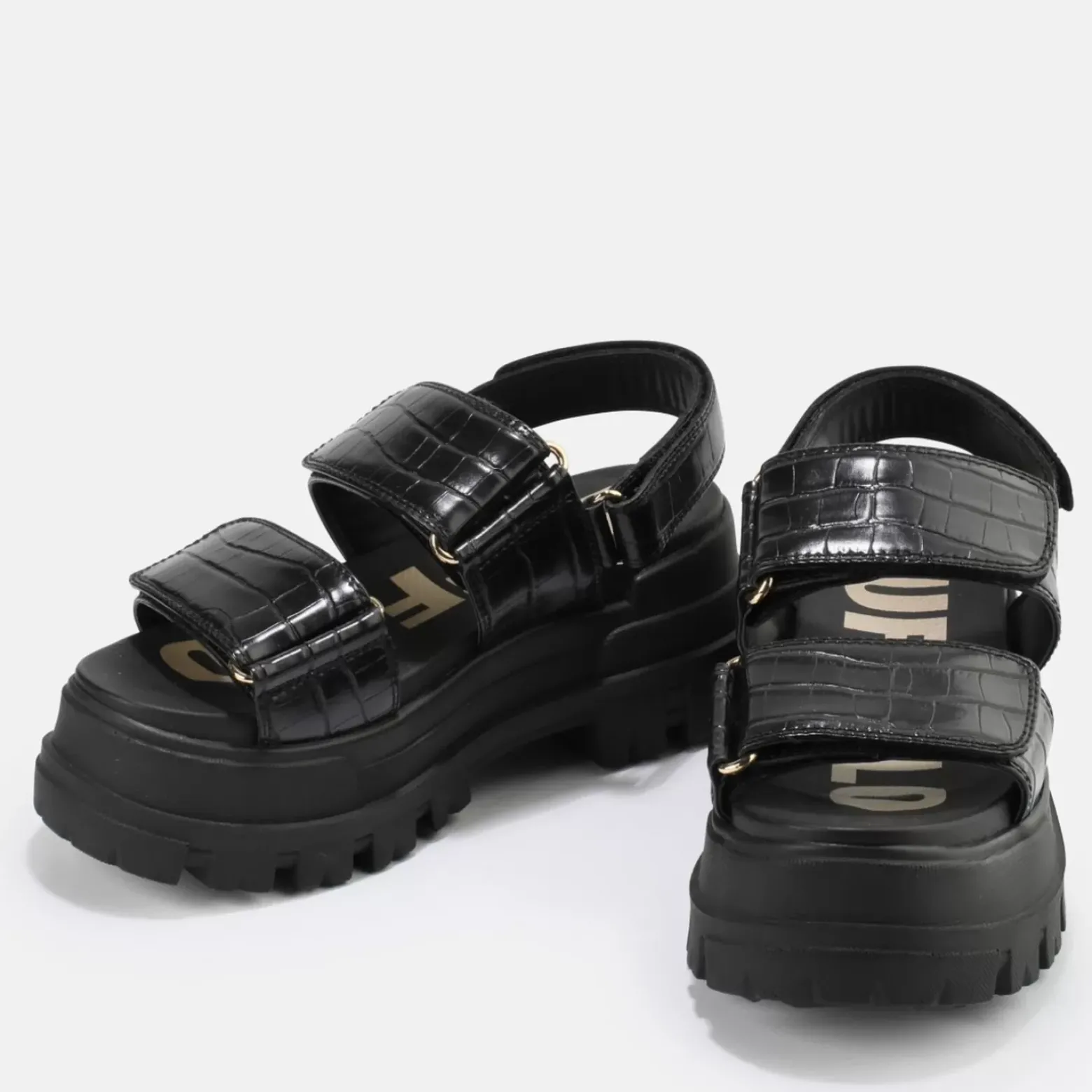 Clearance BUFFALO Aspha Snd Sandales Plateforme Veganes Noir