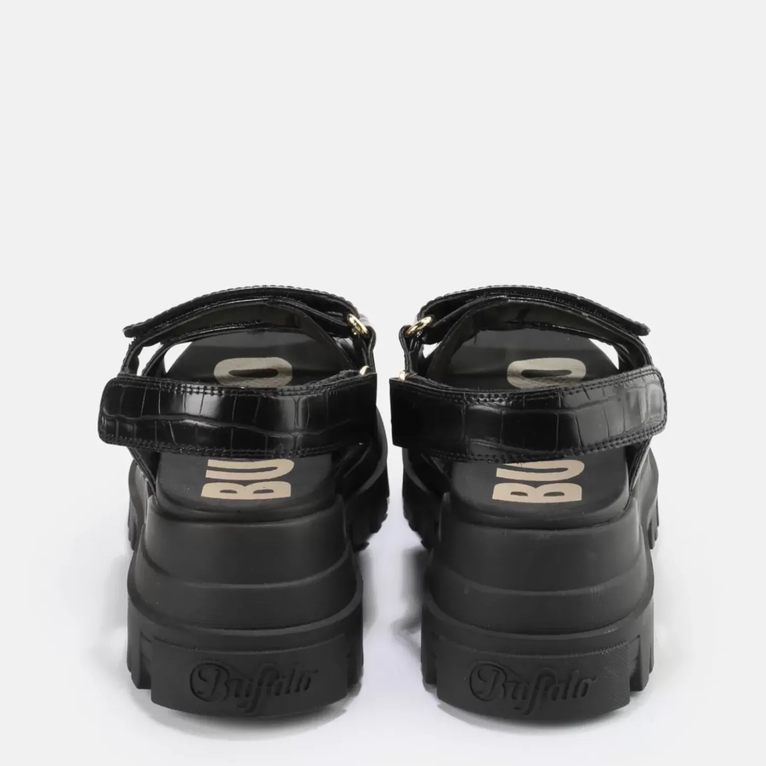 Clearance BUFFALO Aspha Snd Sandales Plateforme Veganes Noir