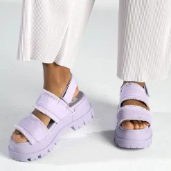 Shop BUFFALO Aspha Str Sandales A Plateforme Veganes Lavande