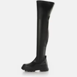 Shop BUFFALO Aspha Stretch Overknee Bottines Vegan Noir