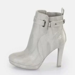 Outlet BUFFALO Audrina Bottines Vegan Snake Light Grey Gris
