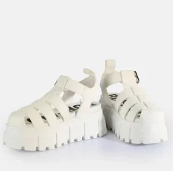 Fashion BUFFALO Ava Fisher Sandales A Plateforme Veganes Blanc