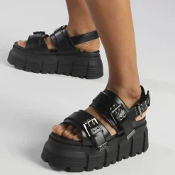 Best Sale BUFFALO Ava Sandal Sandales A Plateforme Veganes Noir