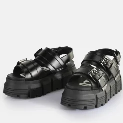 Best Sale BUFFALO Ava Sandal Sandales A Plateforme Veganes Noir
