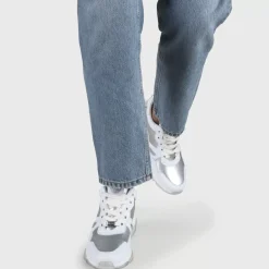 Sale BUFFALO Batter Soft Baskets Veganes Blanc/ Argent