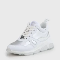 Sale BUFFALO Batter Soft Baskets Veganes Blanc/ Argent