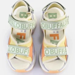 Cheap BUFFALO Binary 0 Sandales A Plateforme Veganes Lavande Multicolore