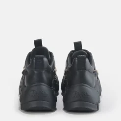 Discount BUFFALO Binary Chain Baskets Basses Veganes Noir Et Chaine D Ee Or