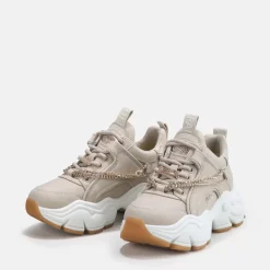Flash Sale BUFFALO Binary Chain Baskets Basses Veganes Et Chaine Doree Beige