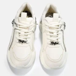Outlet BUFFALO Binary Chain Sneaker Low Vegan Blanche Argent