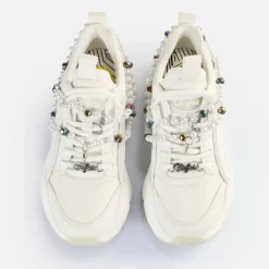 Sale BUFFALO Binary Charm Baskets Basses Veganes Perle Blanc