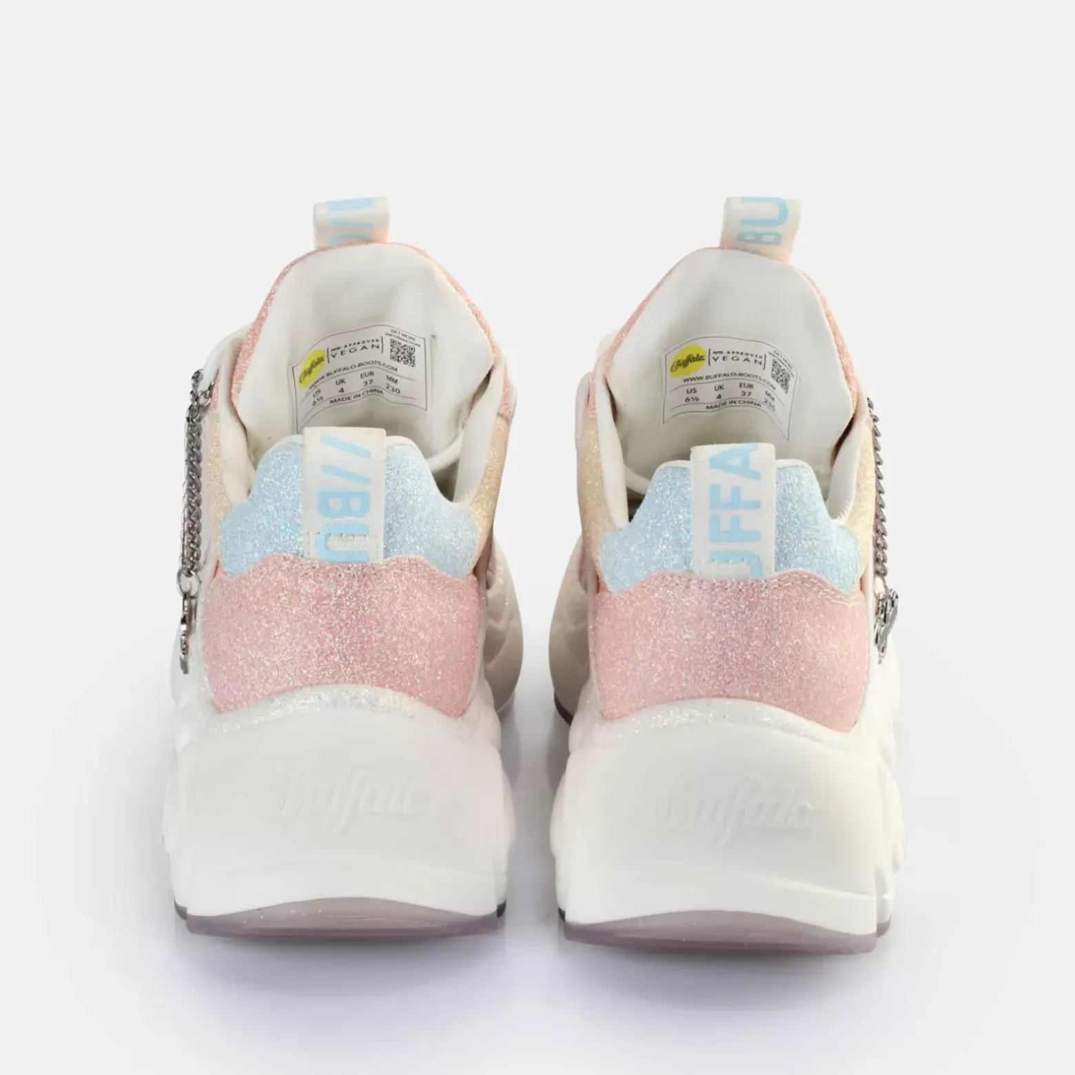 Flash Sale BUFFALO Binary Glam Baskets Basses Veganes Peche Multicolore Pfirsich