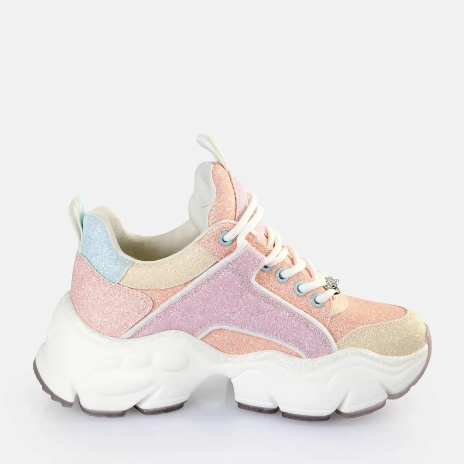 Flash Sale BUFFALO Binary Glam Baskets Basses Veganes Peche Multicolore Pfirsich