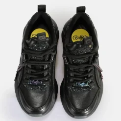 Cheap BUFFALO Binary Glam Sneaker Baskets Basses Vegan Noir