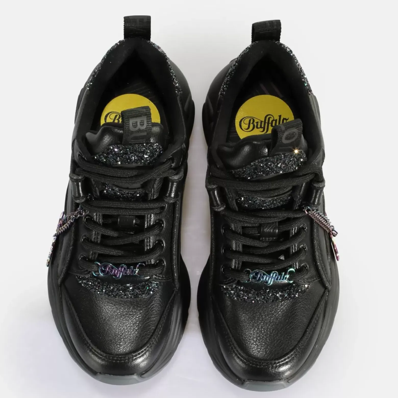 Cheap BUFFALO Binary Glam Sneaker Baskets Basses Vegan Noir