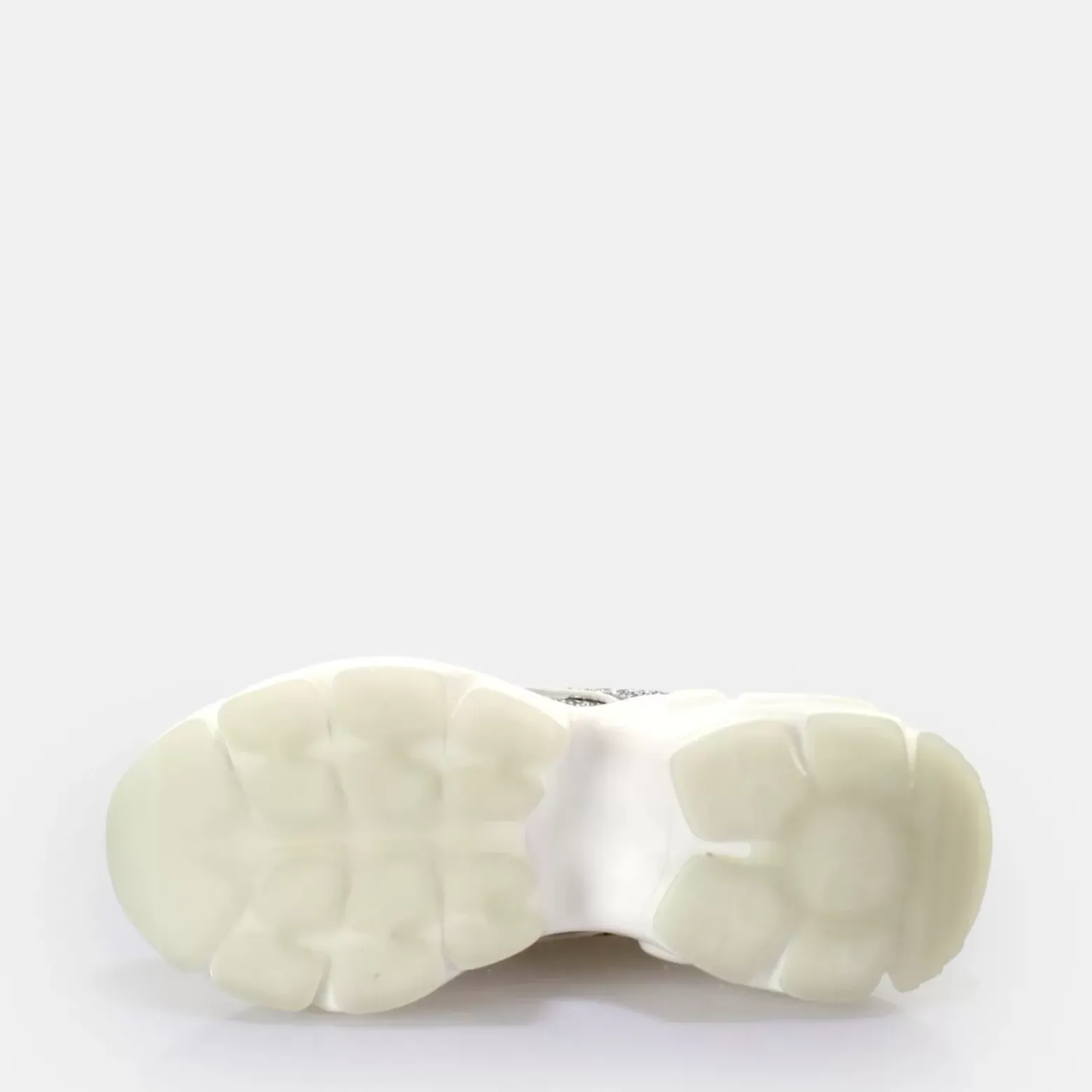 Cheap BUFFALO Binary Glam Sneaker Baskets Basses Vegan Blanc/ Argent