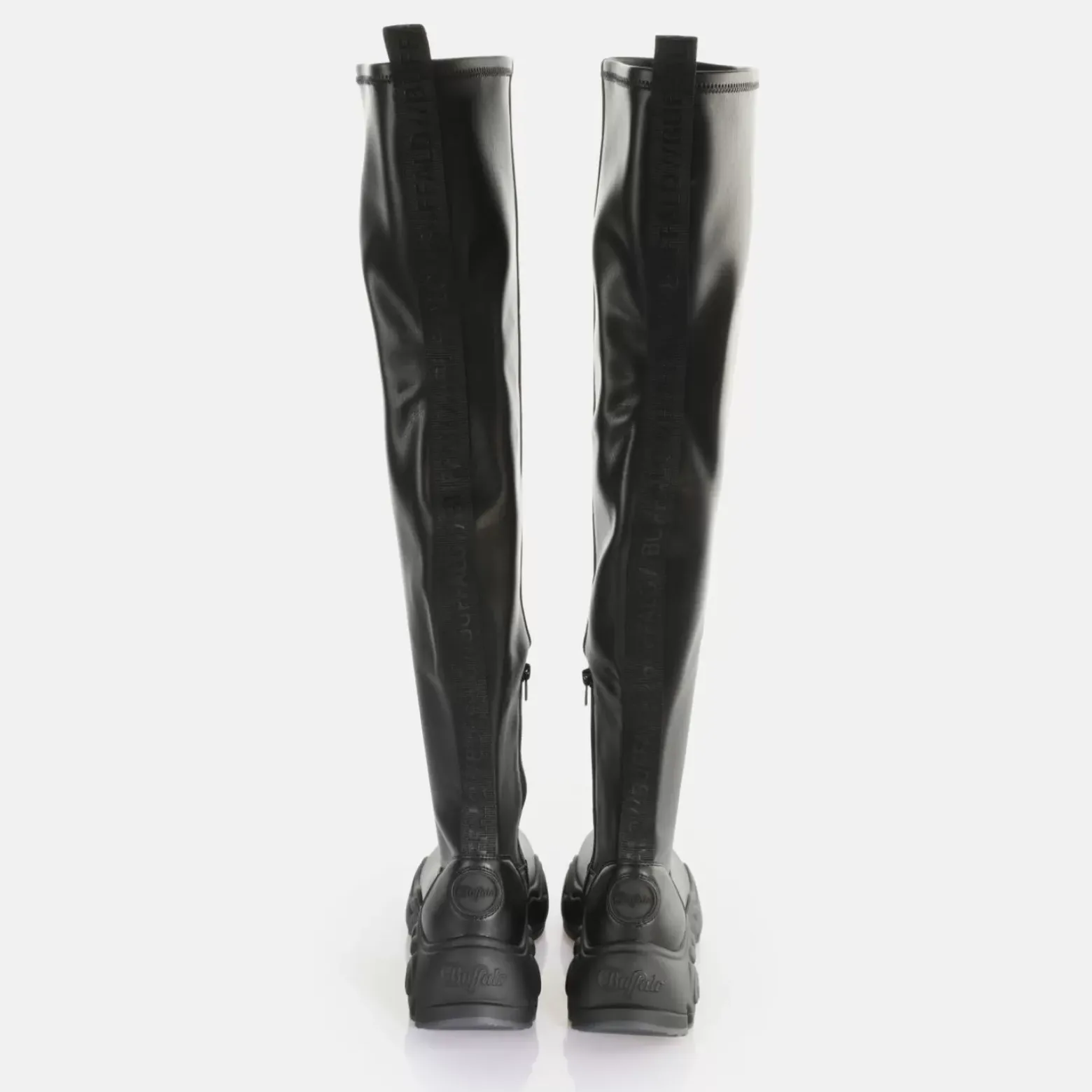 Hot BUFFALO Binary Overknee Bottes Vegan Noir