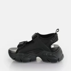 Hot BUFFALO Binary Track Sandales A Plateforme Veganes Noir