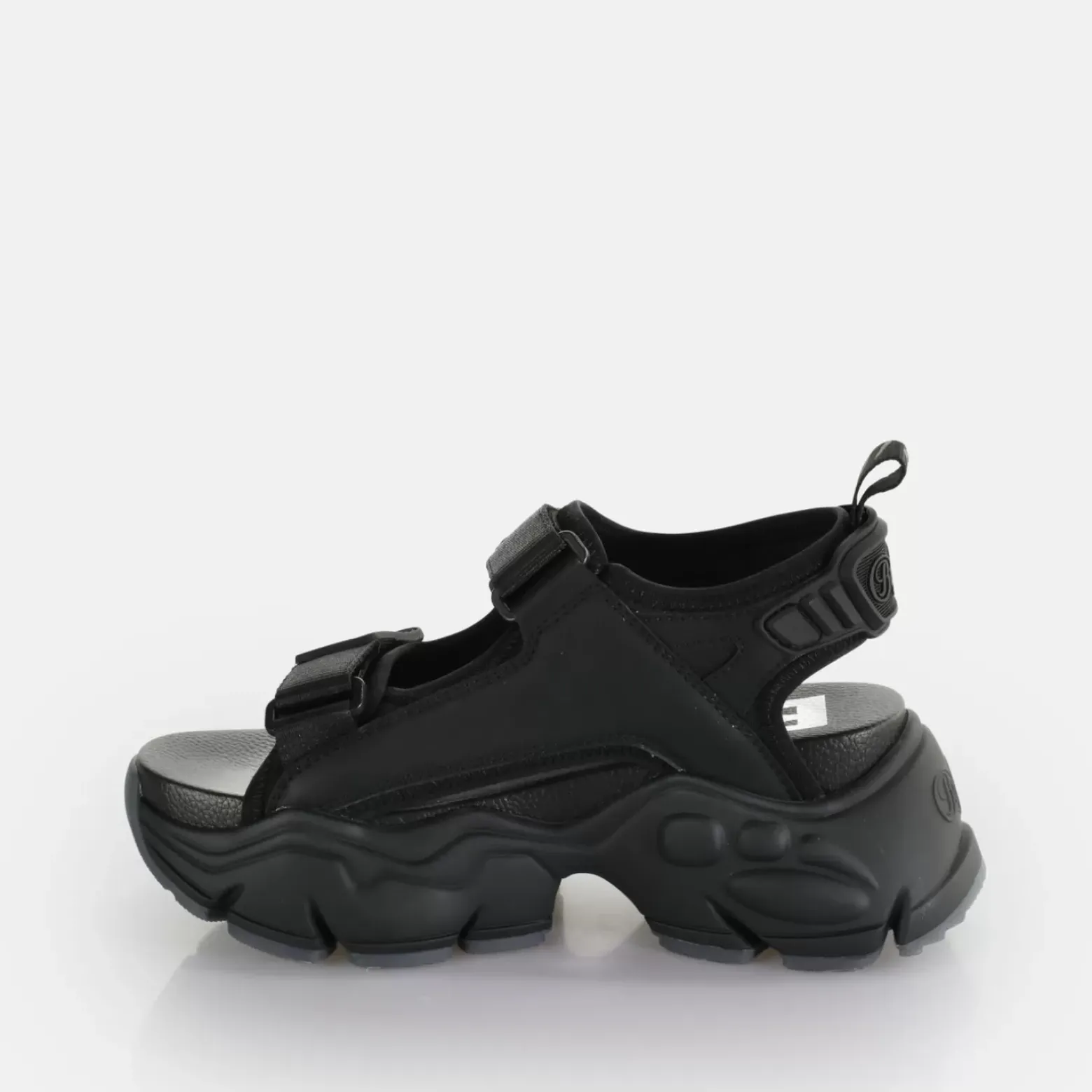 Hot BUFFALO Binary Track Sandales A Plateforme Veganes Noir