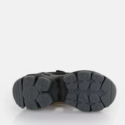 Hot BUFFALO Binary Track Sandales A Plateforme Veganes Noir