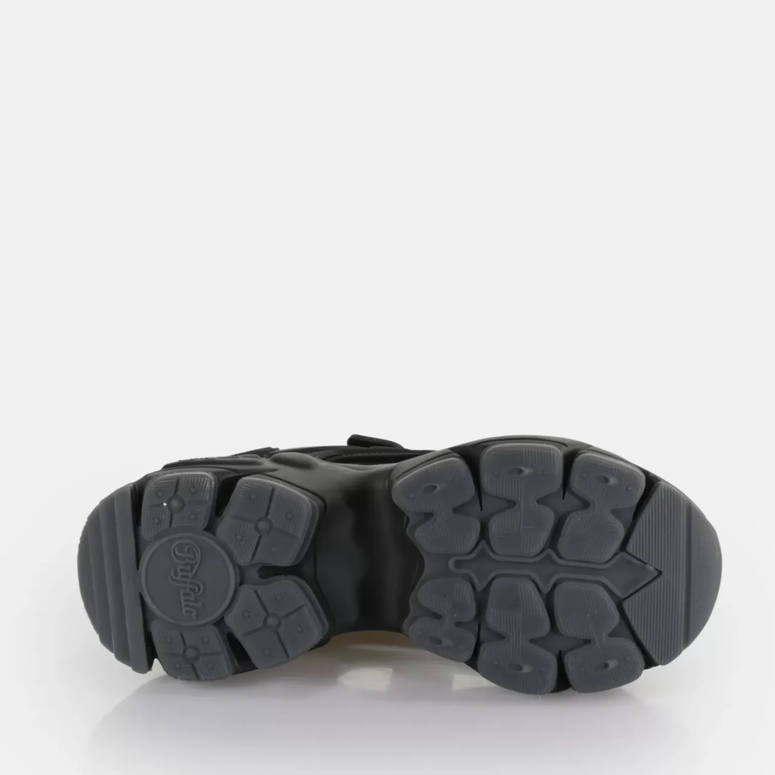 Hot BUFFALO Binary Track Sandales A Plateforme Veganes Noir