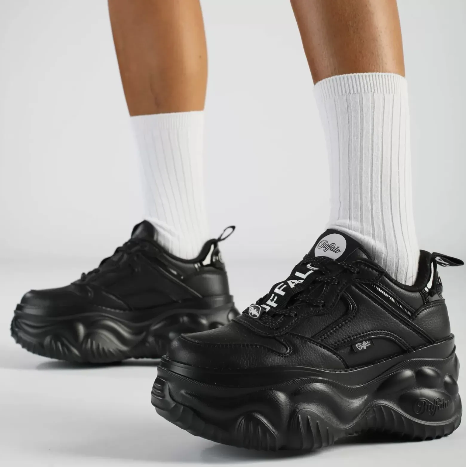 Clearance BUFFALO Blader One Baskets Basses Veganes Noir