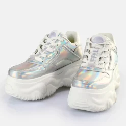 Sale BUFFALO Blader One Baskets Basses Veganese Holographique Argent