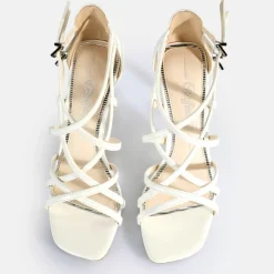 Online BUFFALO Blair Cage Sandales A Talon Veganes Blanc