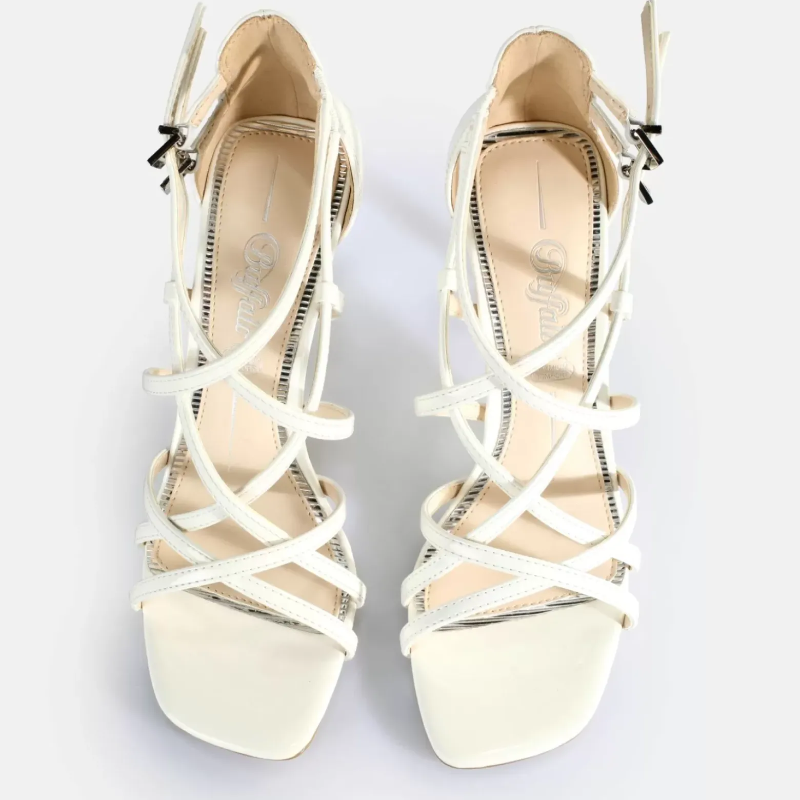 Online BUFFALO Blair Cage Sandales A Talon Veganes Blanc