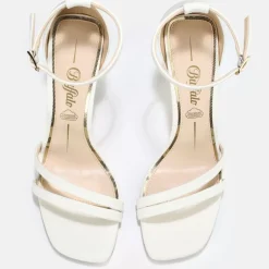 Clearance BUFFALO Blair Chic Sandales Lanieres Veganes Blanc