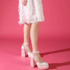 Discount BUFFALO Bonny Dorsay Sandales A Talon Ivoire Blanc