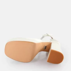 Discount BUFFALO Bonny Dorsay Sandales A Talon Ivoire Blanc