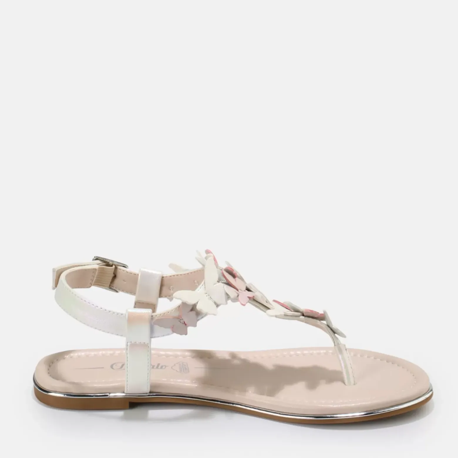 Cheap BUFFALO Capri Butterfly Sandales Veganes Perle Blanc