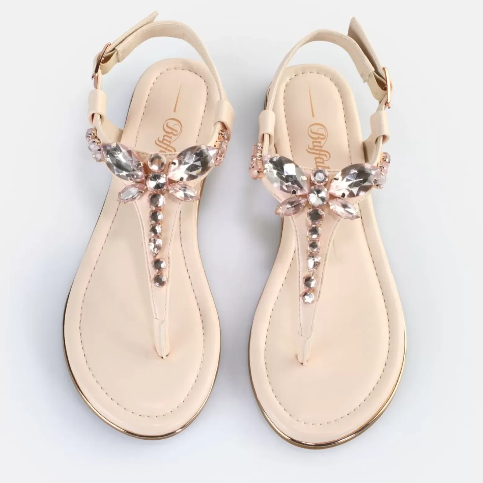 Clearance BUFFALO Capri Dragonfly Sandales Veganes Creme