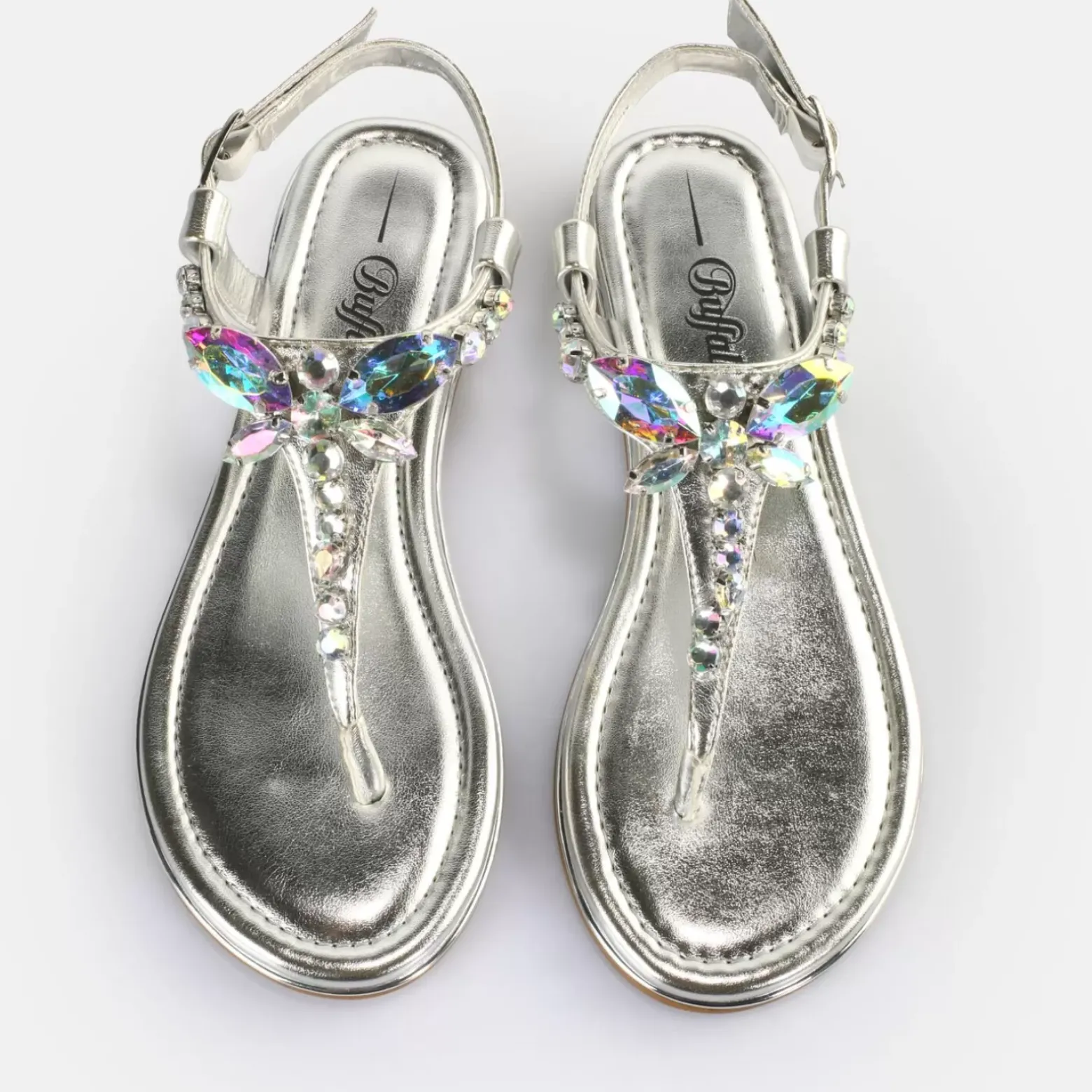 Outlet BUFFALO Capri Dragonfly Sandales Veganese Argent