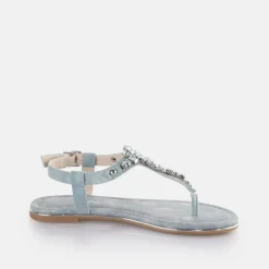 Discount BUFFALO Capri Glam Sandales Veganes Bleu Jean-Eau Aqua