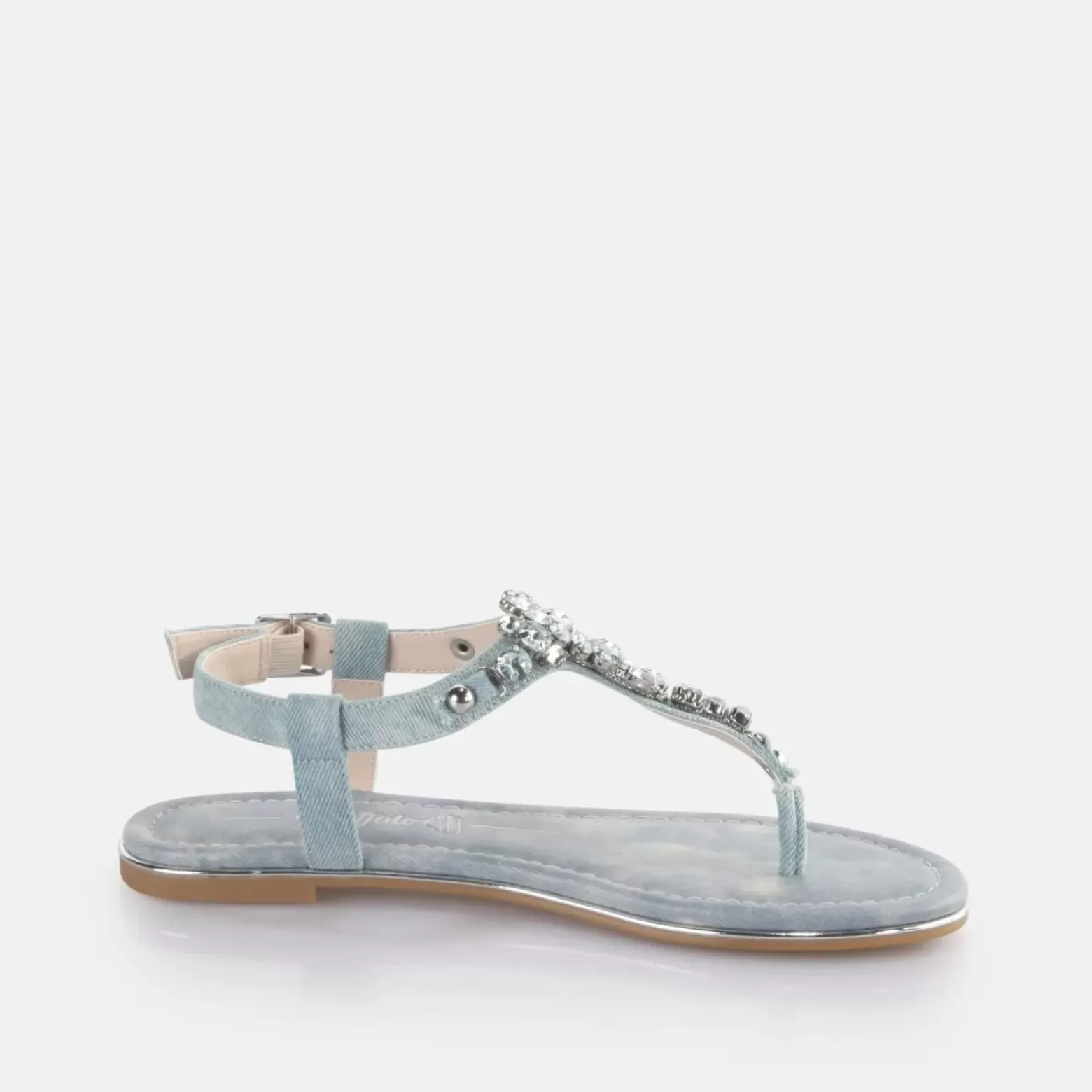 Discount BUFFALO Capri Glam Sandales Veganes Bleu Jean-Eau Aqua