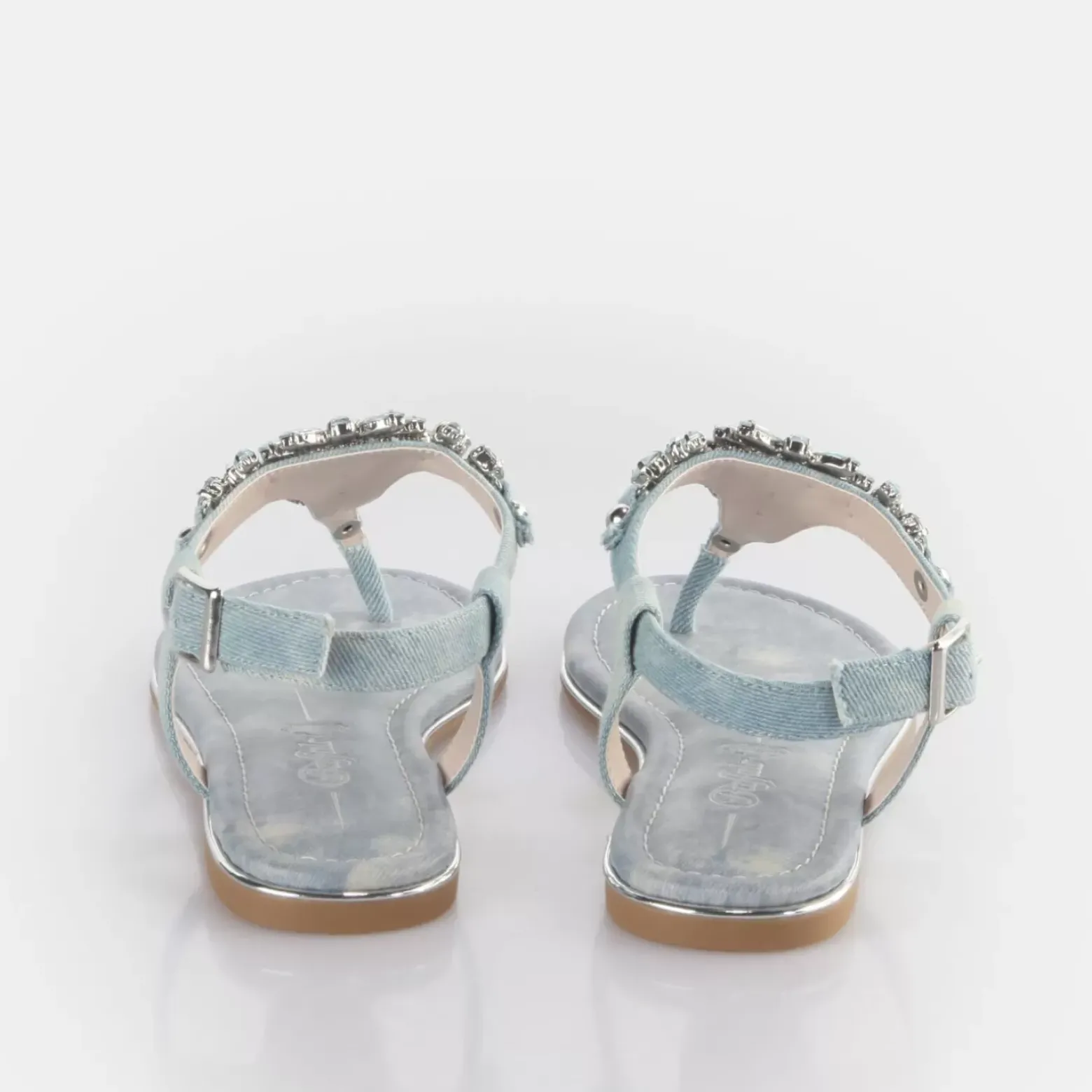 Discount BUFFALO Capri Glam Sandales Veganes Bleu Jean-Eau Aqua