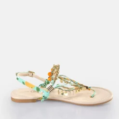 Best Sale BUFFALO Capri Vacay Sandales Veganes/Orange Vert